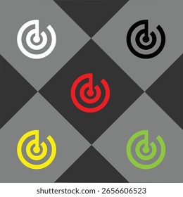 Linie Kunstkreis Symbol mit mehreren Farben.