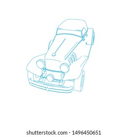 line art of classic car. Coloring page - classic car - illustration for the children