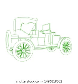 line art of classic car. Coloring page - classic car - illustration for the children