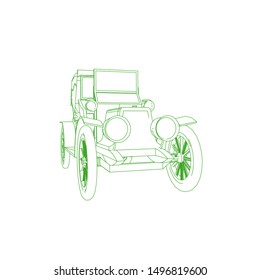 line art of classic car. Coloring page - classic car - illustration for the children