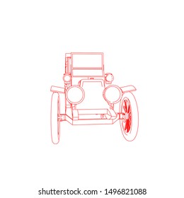 line art of classic car. Coloring page - classic car - illustration for the children