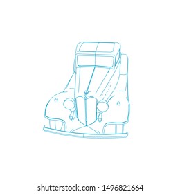 line art of classic car. Coloring page - classic car - illustration for the children