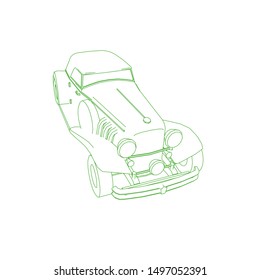 line art of classic car. Coloring page - classic car - illustration for the children - Shutterstock ID 1497052391