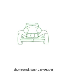 line art of classic car. Coloring page - classic car - illustration for the children