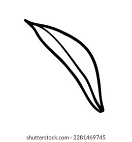 Clíparte de arte de línea con hoja, ilustración vectorial