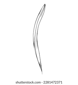 Line art clipart with leaf, vector illustration

