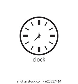 Line art clock icon in modern style, vector illustration