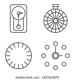 Line art clock icons time for mobile, interface design, web, sign