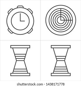 Line art clock icons time for smartphone, mobile, interface design, website, sign