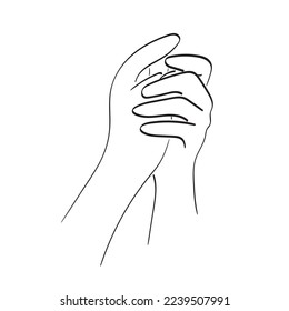 line art closeup praying hands illustration vector hand drawn isolated on white background