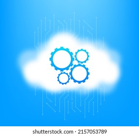 Line art cloud setting for web design. Internet network. Line art