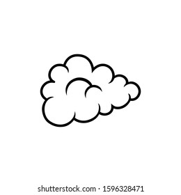 Line art cloud vector design element. Cloud silhouette vector design.