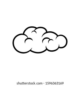 Line art cloud vector design element. Cloud silhouette vector design.