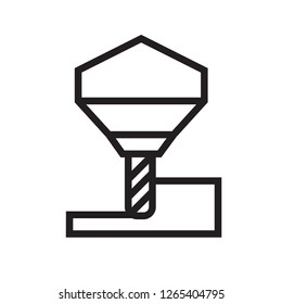 Line art cnc drill milling icon