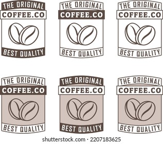Line Art Coffee Beans Icon isolated on a White Background