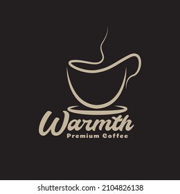 line art coffee cup logo design vector graphic symbol icon sign illustration creative idea