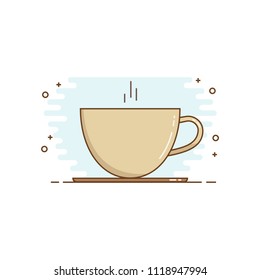 Line art coffee Design Style. Coffee cup icon.