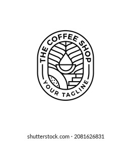 Line Art Coffee Logo Template Premium Vector