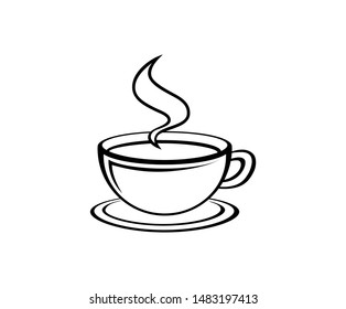 Line Art Coffee Logo Vector