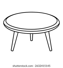 Arte de línea de una mesa de centro 