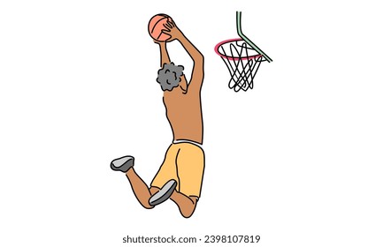 Line art color of Basketball Player
