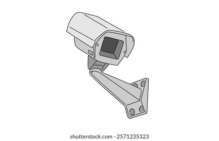 line art color of Cctv camera