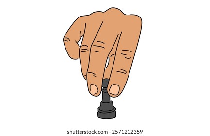 line art color of chess game concept vector illustration