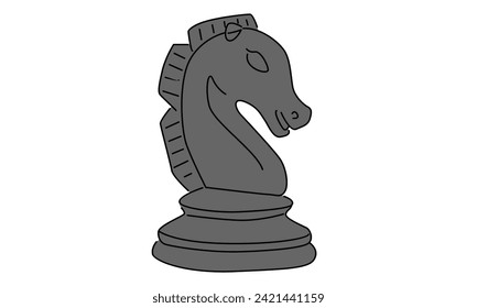line art color of chess knight icon vector illustration