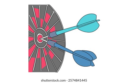 line art color of darts illustration