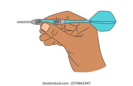 line art color of darts illustration