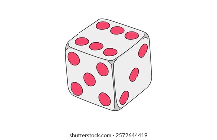 line art color of dice illustration