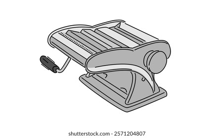 line art color of dough rolling tool illustration