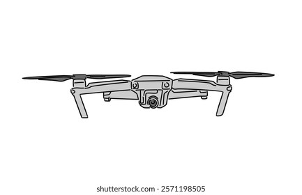 line art color of drone illustration