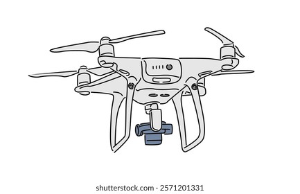 line art color of drone illustration