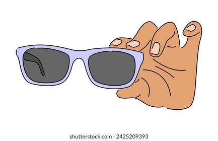 line art color of eyeglasses vector illustration