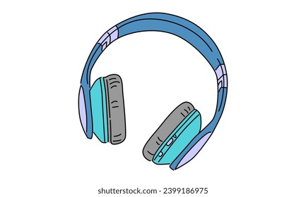 line art color of headphone speaker device gadget
