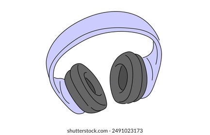 line art color of headphone speaker device gadget