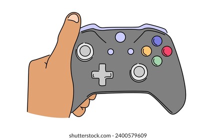 line art color of Joystick game controller