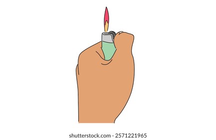 line art color of lighter illustration