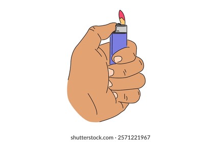 line art color of lighter illustration