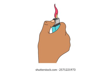 line art color of lighter illustration