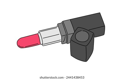line art color of lipstick vector illustration