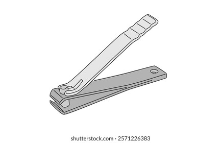 line art color of nail cutter illustration