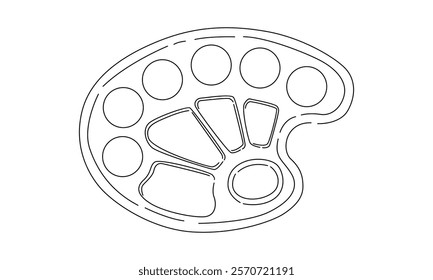 line art of color palette illustration