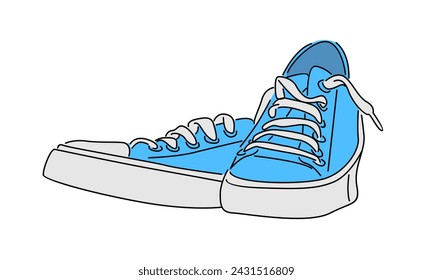 color de arte de línea de una ilustración vectorial de zapatos