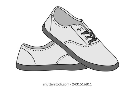 line art color of a shoes vector illustration