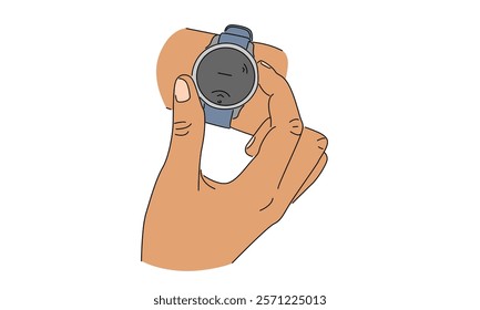 line art color of smartwatch illustration