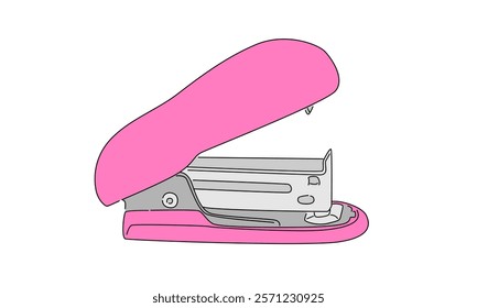 line art color of stapler illustration