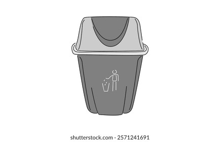 line art color of trash can illustration