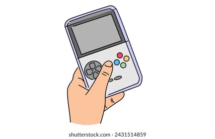 line art color of vintage game console